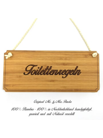 Mr. & Mrs. Panda Türschild Toilettenregeln mit Spruch in Keine Angabe