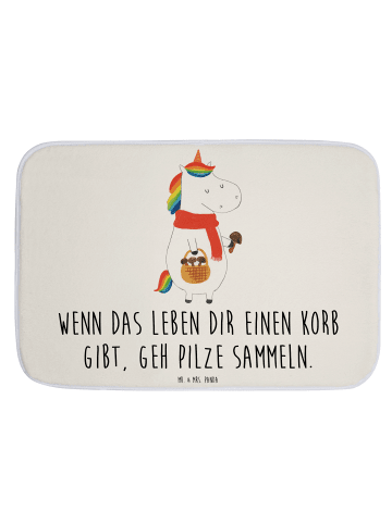 Mr. & Mrs. Panda Badteppich Einhorn Pilz mit Spruch in Weiß