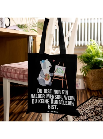 Mr. & Mrs. Panda Uni Tasche Künstlerin Herz mit Spruch in Schwarz