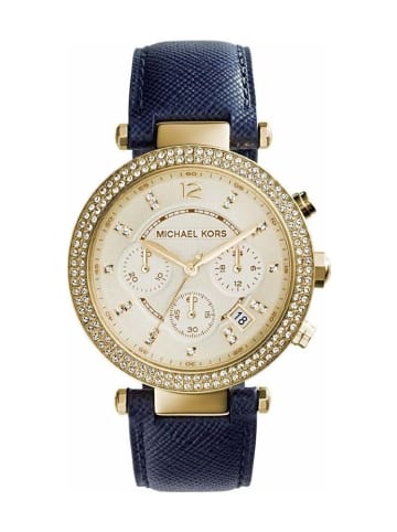 Michael Kors Parker Uhr Chronograph gold blau MK2280