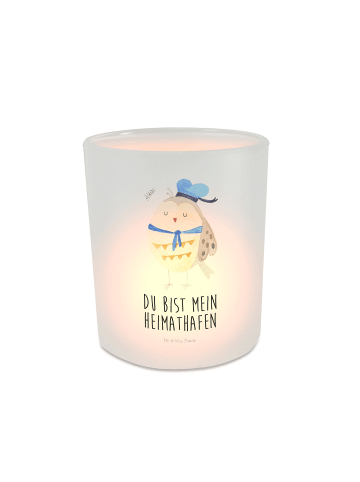 Mr. & Mrs. Panda Teelicht Eule Matrose mit Spruch in Transparent