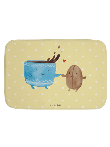 Mr. & Mrs. Panda Duschvorleger Kaffee Bohne ohne Spruch in Gelb Pastell