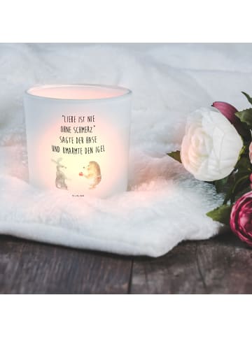 Mr. & Mrs. Panda Teelicht Hase Igel mit Spruch in Transparent