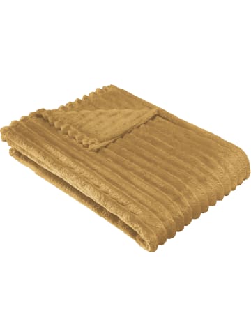Erwin Müller Fleece, Microfaser Wohndecke Aosta in ocker