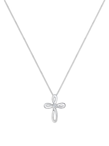 Elli DIAMONDS  Halskette 925 Sterling Silber Kreuz in Weiß