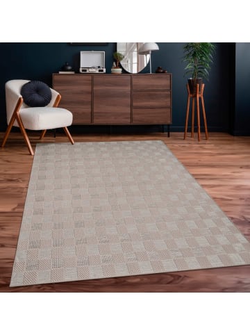 KADIMA DESIGN Teppich Kurzflor Karos Wohnzimmer in Beige