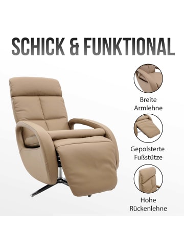 MCW Relaxsessel L11 mit Liegefunktion und drehbar, Braun