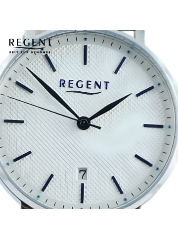 Regent Armbanduhr Regent Lederarmband schwarz extra groß (ca. 39mm)