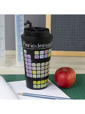 Geda Labels Coffee to go Becher Periodensystem  in Schwarz - 400 ml