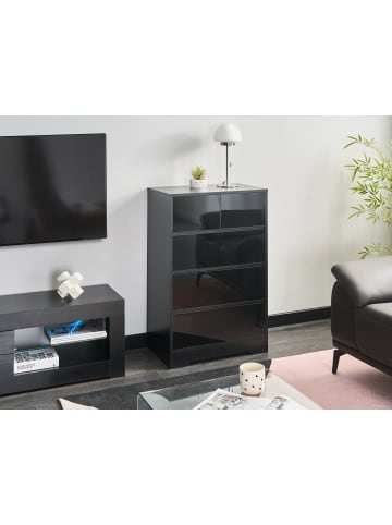 Beliani Kommode ALBERTA in Schwarz - (W) 60 x (H) 94 x (L) 38 cm