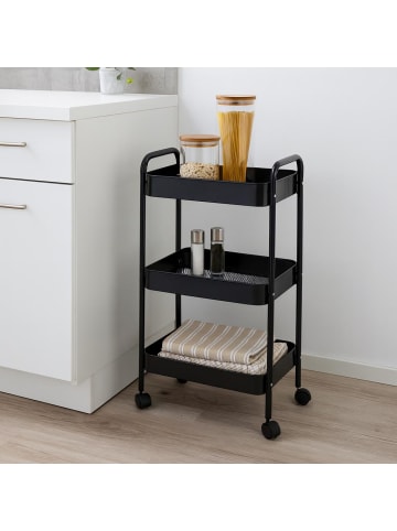 Storage Solutions Küchenregal auf Rollen in Schwarz, (B) 28 x (H) 78 x (L) 41 cm
