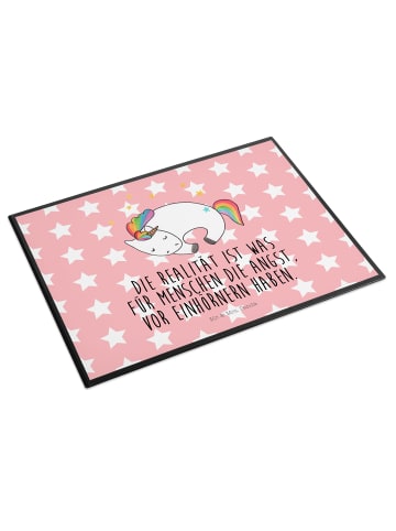 Mr. & Mrs. Panda schreibtischunterlage Einhorn Nacht mit Spruch in Rot Pastell
