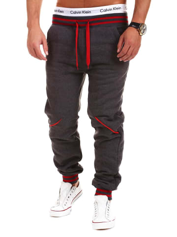 behype Jogginghose STRIPE in dunkelgrau