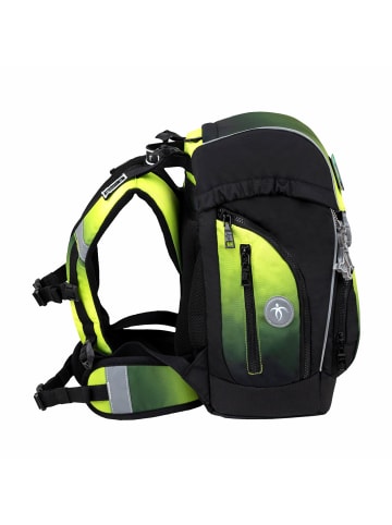 Belmil Rucksack Comfy Plus Premium Schulranzen Set 5-teile Black Green Tasche 7 Jahre