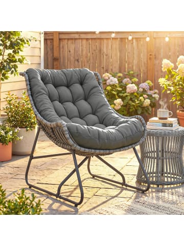Outsunny Rattansessel,75L x 101B x 90H cm,Dunkelgrau