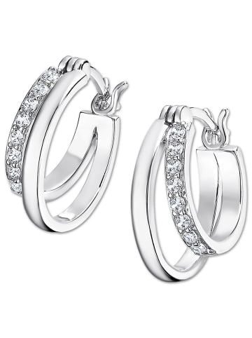 LOTUS silver Ohrringe Silber 925 Sterling Silber Zirkoniastein Creolen