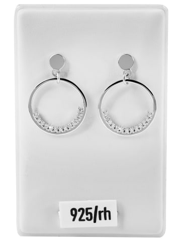 Adeliás Damen Ohrringe – Ohrstecker aus 925 Silber mit Zirkonia in silber