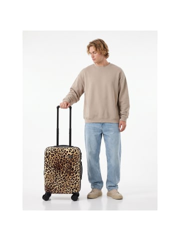 Elite Fashion 4 Rollen Kabinentrolley S 53 cm mit Dehnfalte brown leopard