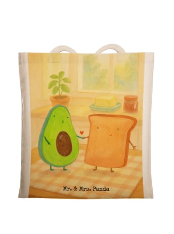 Mr. & Mrs. Panda Tote Bag Avocado Toast Design ohne Spruch in Weiß