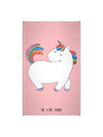 Mr. & Mrs. Panda Gästehandtücher Einhorn Stolzieren ohne Spruch in Rot Pastell