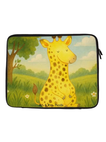 Mr. & Mrs. Panda Laptop Tasche Giraffe Zufrieden Design ohne Spruch in Weiß