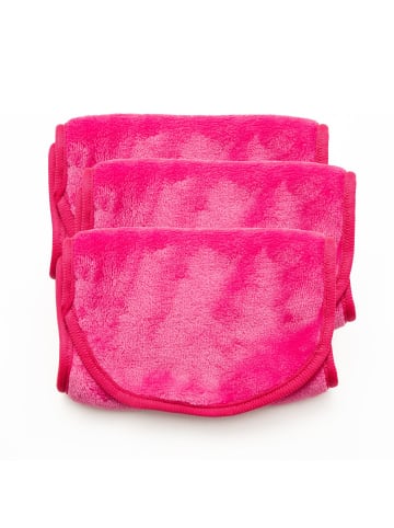 Intirilife 3er Set Abschminktücher Mikrofaser Make-Up Entferner wiederverwendbar in Pink