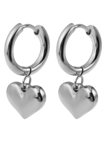 Adeliás Damen Anhänger – Herzanhänger aus Edelstahl in silber