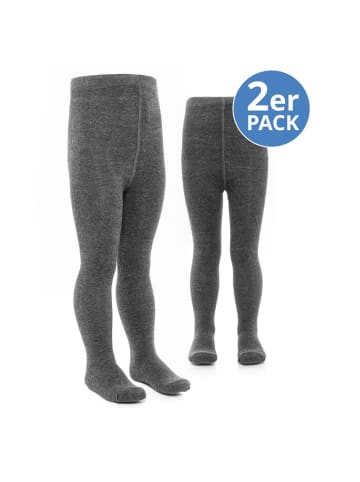 LaLoona Strumpfhose 2er Pack - Dunkelgrau - in grau