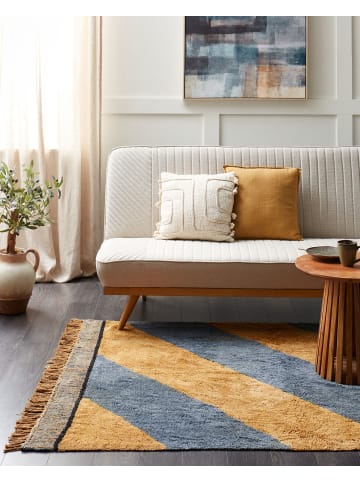 Beliani Kurzflor XULUF in Braun/Blau - (W) 140 x (L) 200 cm