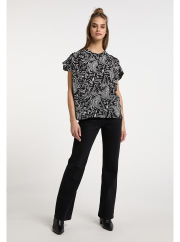 VIRITA Women Kurzarmbluse in Schwarz Weiss