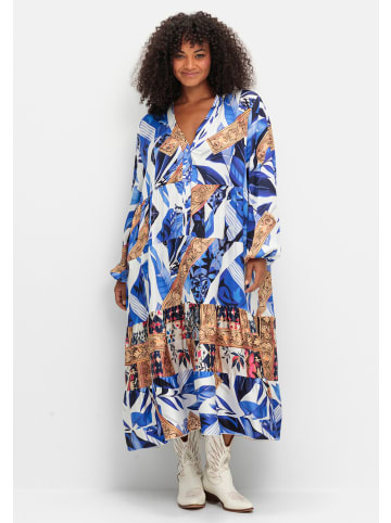sheego Stufenkleid in blau bedruckt
