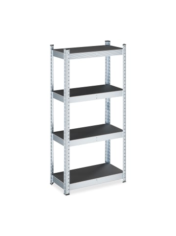 relaxdays 2 x Schwerlastregal in Schwarz/ Silber - (B)60 x (H)120 x (T)30 cm