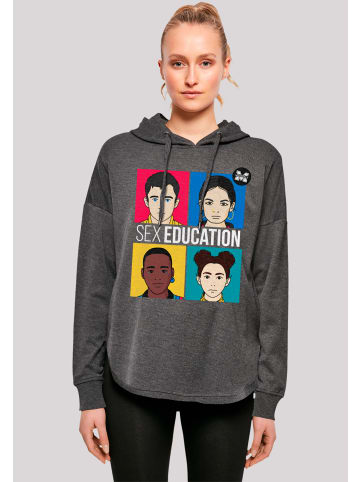 F4NT4STIC Oversized Hoodie Sex Education Teen Illustrated Netflix TV Series in charcoal