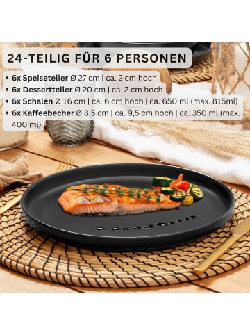 Sänger 24-tlg. Kombiservice Madeira in Schwarz