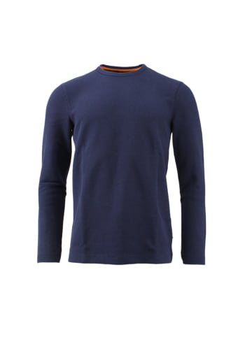 BOSS Pullover aus Baumwollmix mit Waffelstruktur in Dark blue