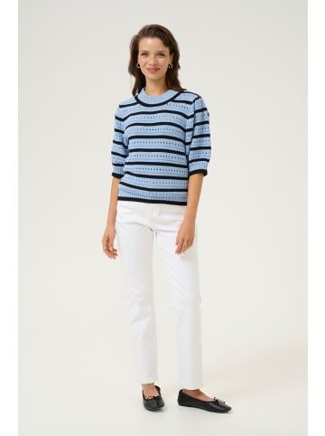 Kaffe Strickpullover KAevelyn in Soft Chambray / Black Stripe
