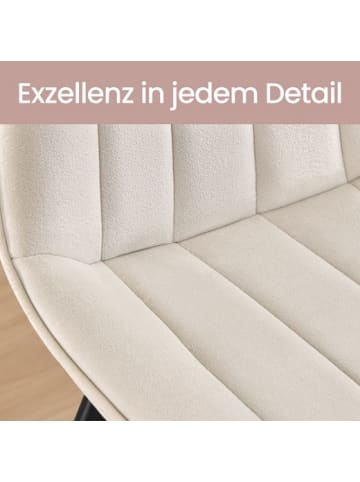 SONGMICS 2er-Set: Esszimmerstuhl in Beige – (B)48 x (H)80 x (T)57 cm