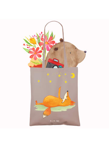 Mr. & Mrs. Panda Shopping Tasche Fuchs Sterne ohne Spruch in Braun Pastell