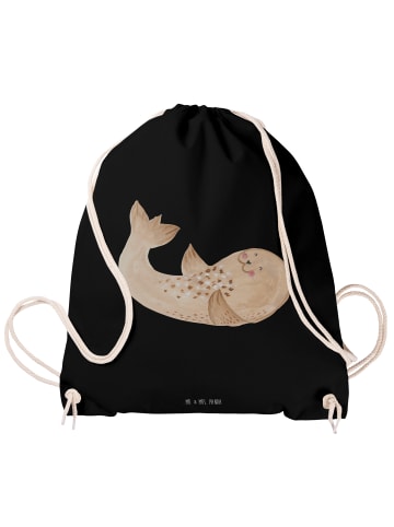 Mr. & Mrs. Panda Baumwolltasche Robbe Liegen ohne Spruch in Schwarz