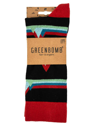 GreenBomb Socks Abstract Mountain in Schwarz