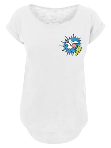 F4NT4STIC Long Cut T-Shirt Looney Tunes Bugs Bunny Carrot Breast Print in weiß