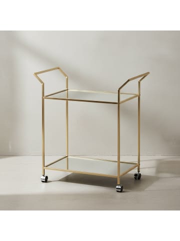 KADIMA DESIGN Design Servierwagen 73x78x37 cm Küchenwagen Glas / Metall,