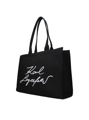 Karl Lagerfeld Schwarz Stoff Schulter Tasche