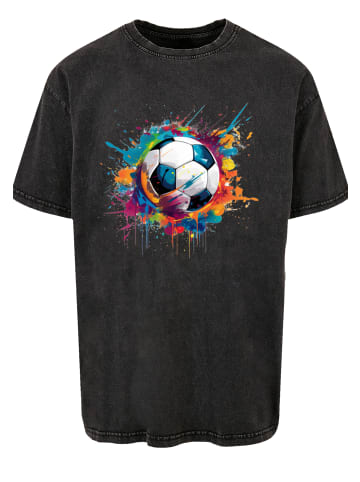 F4NT4STIC Oversize T-Shirt Bunte Fußball Grafik in schwarz