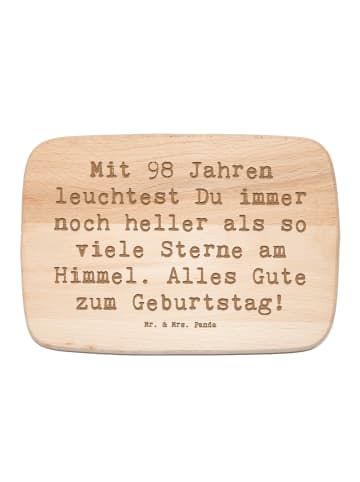 Mr. & Mrs. Panda Holz Schneidbrett Spruch 98. Geburtstag Leuchte... in Transparent
