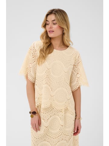 Cream Kurzarm-Bluse CRBaja Straight fit in Bleached Sand