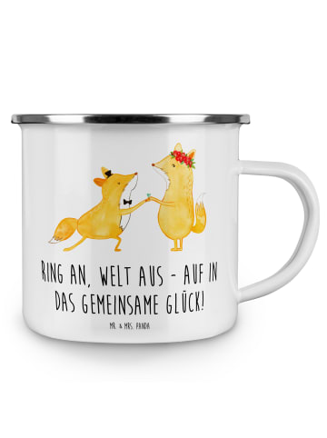 Mr. & Mrs. Panda Kaffeebecher Verlobung Glück mit Spruch in Weiß