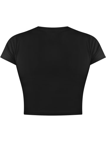 Janice 4 x Damen crop T-Shirt hochgeschlossen Nerano in Schwarz/Weiß