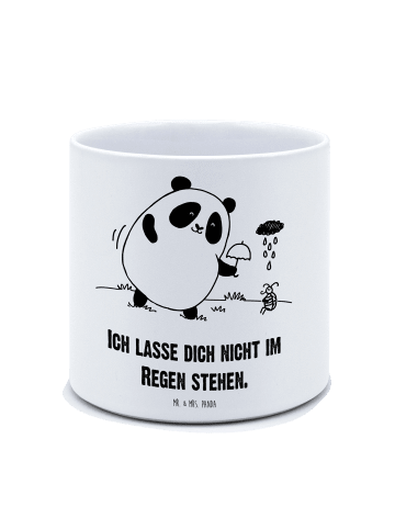 Mr. & Mrs. Panda Blumentopf Groß Panda ZuMenschmenhalt mit Spruch in Weiß