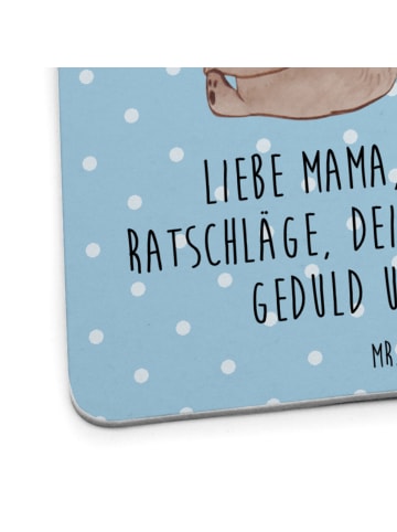 Mr. & Mrs. Panda Tischuntersetzer Bär Kind mit Spruch in Blau Pastell